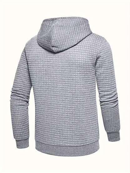 Men's Sporty Hooded Sweatshirt - Navy Blue with Copper Bow Accents, Regular Fit, Machine Washable, High-Quality Fabric for Casual & Athletic Wear, Sweater Hoodie, Everyday Comfort, Textured Knit Fabric