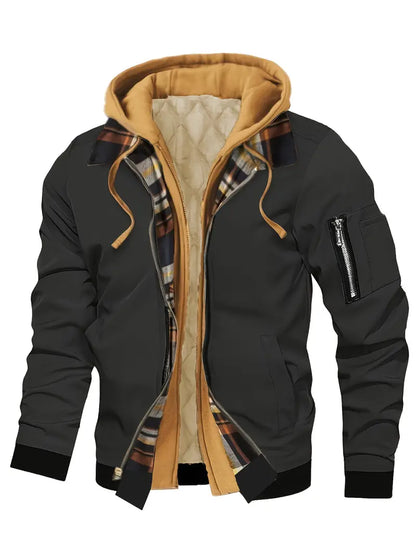 Polyester Hooded Zip Long Sleeve Jacket