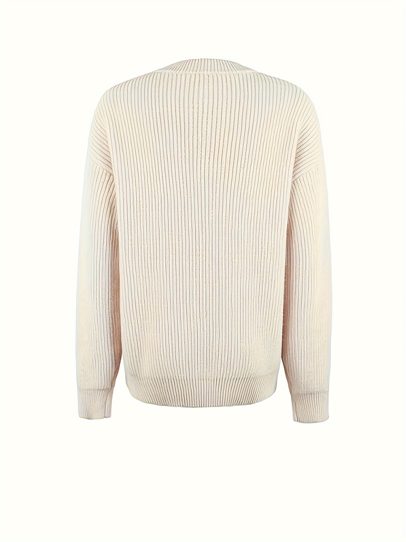 [Cozy Pink Sweater] Soft & Comfortable Women's Cozy Pink Sweater | Long Sleeve Pullover with Button Details, Casual Crew Neck, Fall/Winter Apparel