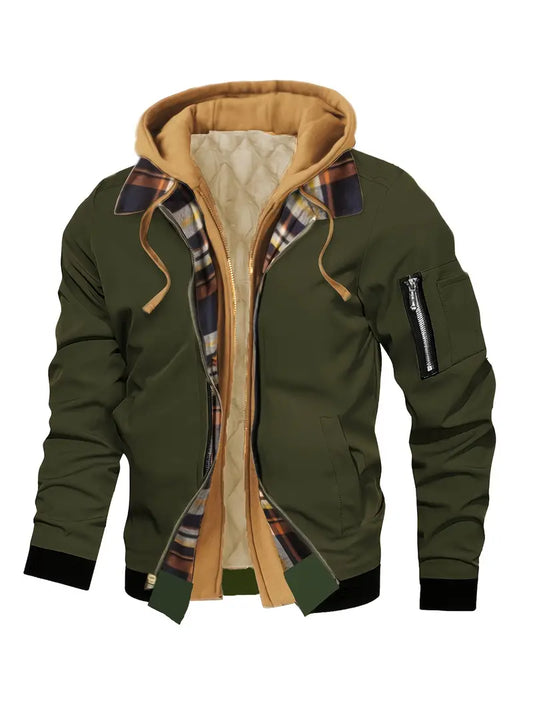Polyester Hooded Zip Long Sleeve Jacket
