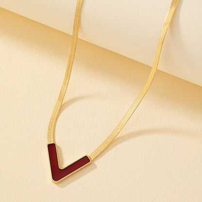 Modern Necklace with Gold-tone