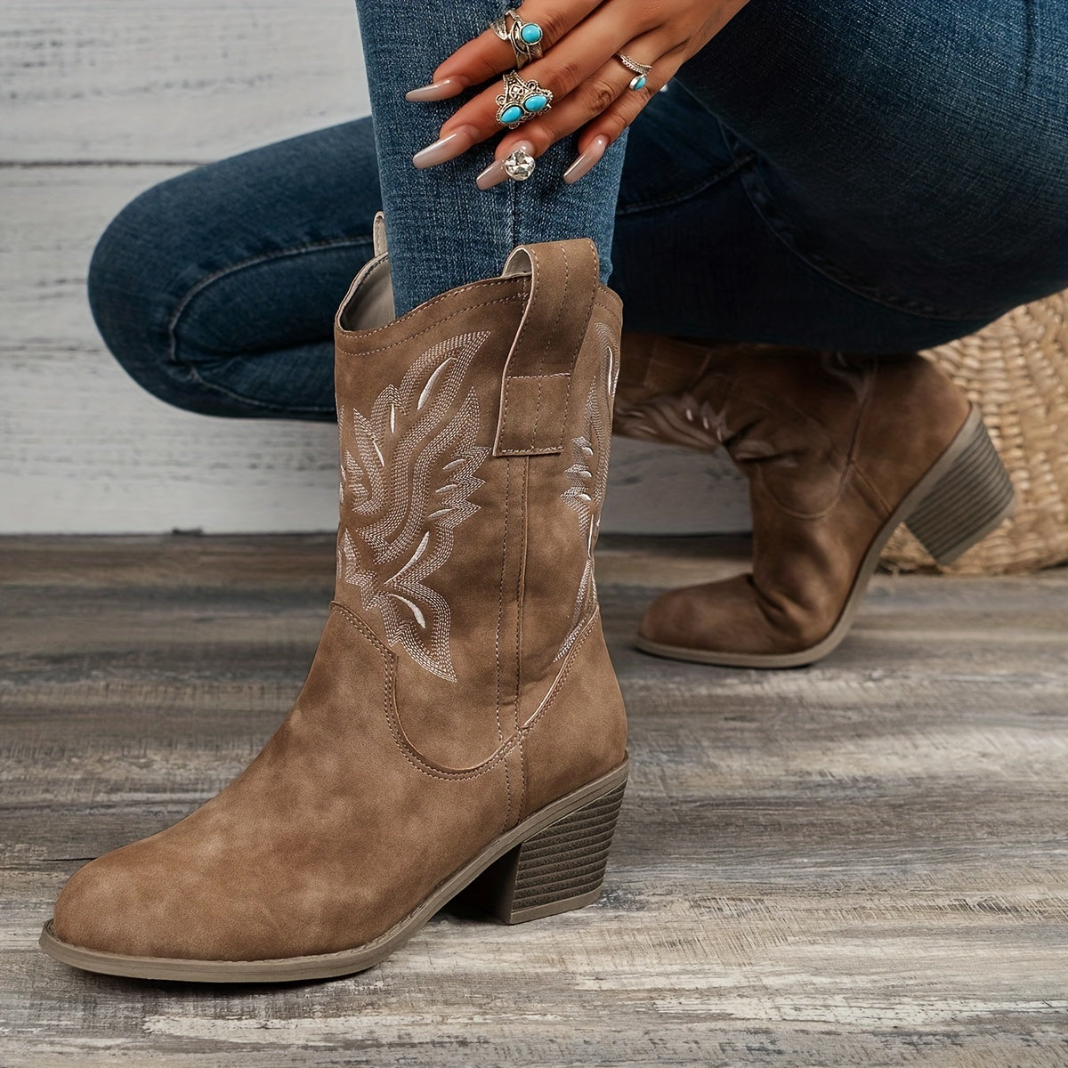 Timeless Brown Stripe Chelsea Boots with Wedge