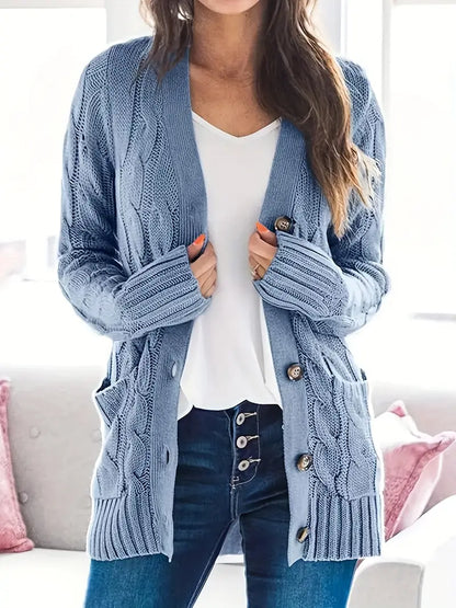 Long V-Neck Cardigan