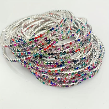 Modern 12-Piece Bracelet Set with Gold-tone