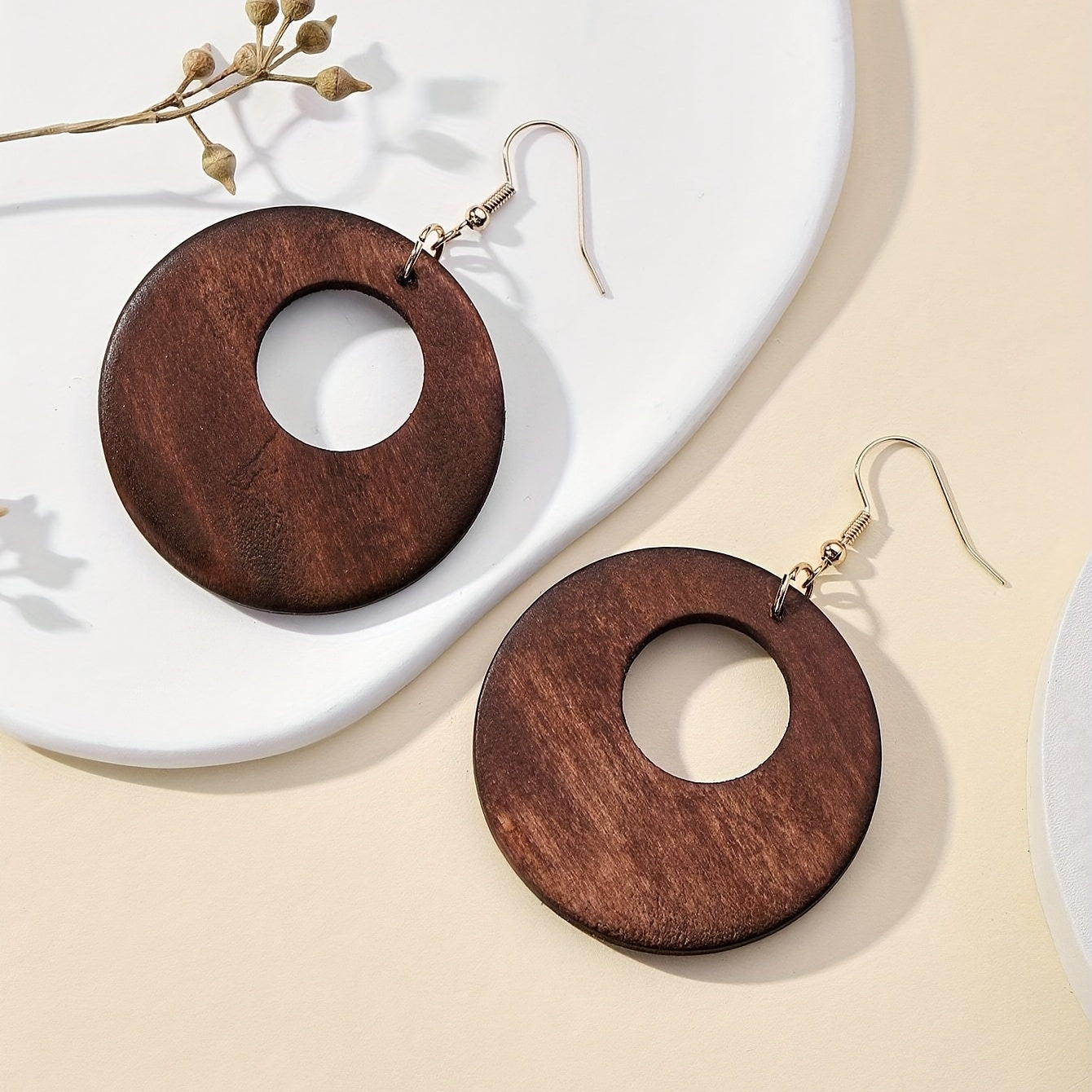 Modern Earrings with Gold-tone