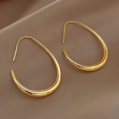 Modern Earrings with Gold-tone