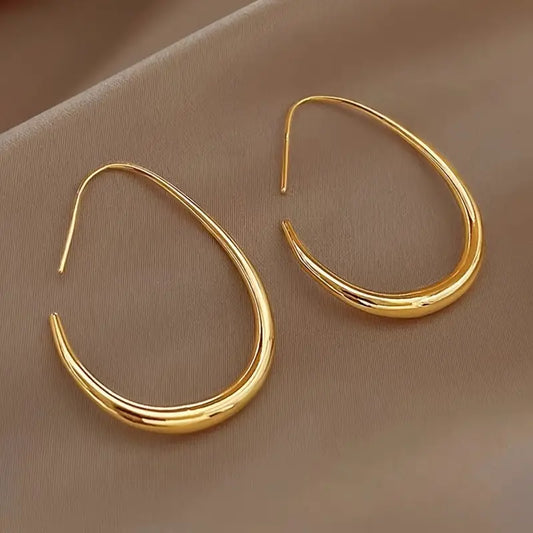 Modern Earrings with Gold-tone