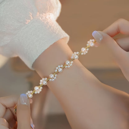 Modern 1-Piece Bracelet Set with Pearl-inspired