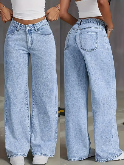 Timeless Blue Cotton Pants with Straight