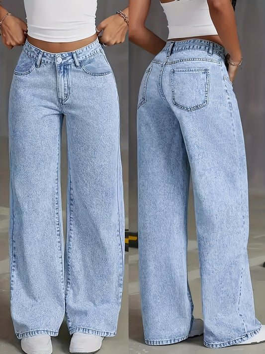 Timeless Blue Cotton Pants with Straight