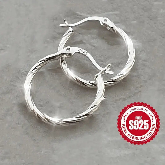 Modern Earrings with Silver-tone