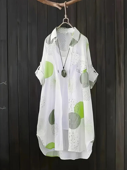 Geometric Polyester Blouse Lightweight