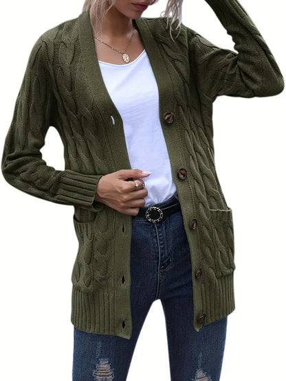 Long V-Neck Cardigan