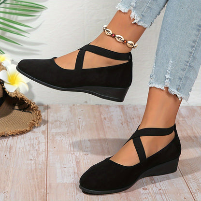 Timeless Red Vegan Leather Wedge Sandals with Wedge