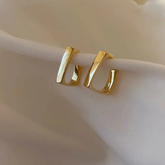 Modern Earrings with Gold-tone