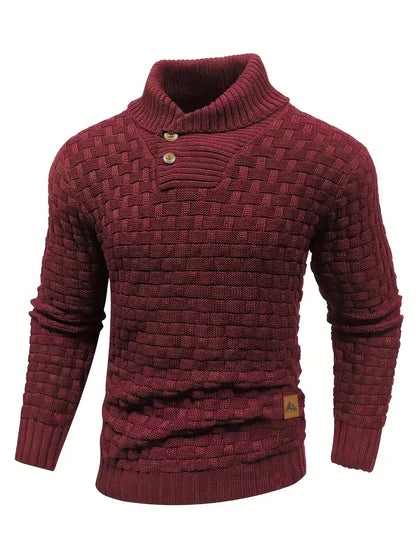 Polyester Knit Button-Up Long Sleeve Sweater