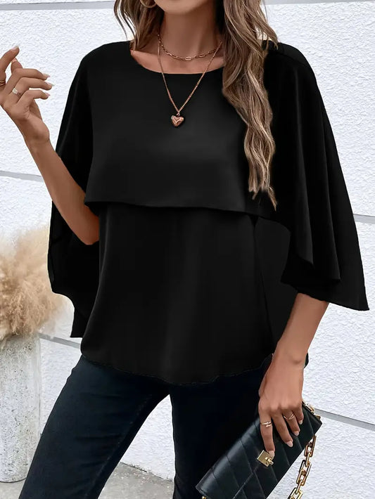 Solid Polyester Blouse