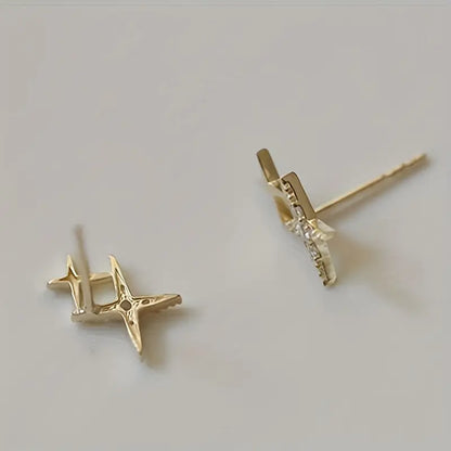 Modern Earrings with Gold-tone