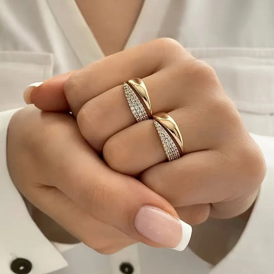 Evening Ring with Gold-tone