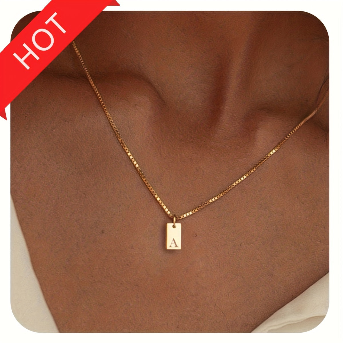 Modern Necklace with Gold-tone