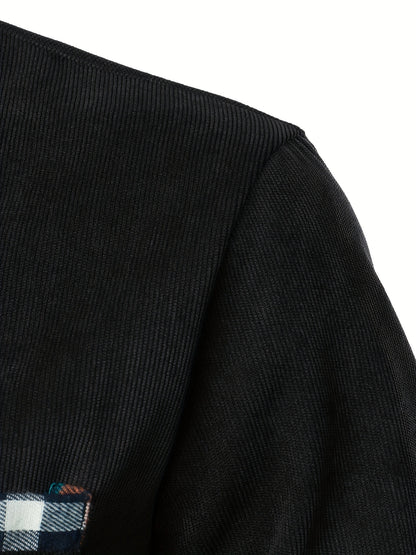 Men's Lapel Shirt, Casual Button Up Long Sleeve Shirt For Summer Fall Business