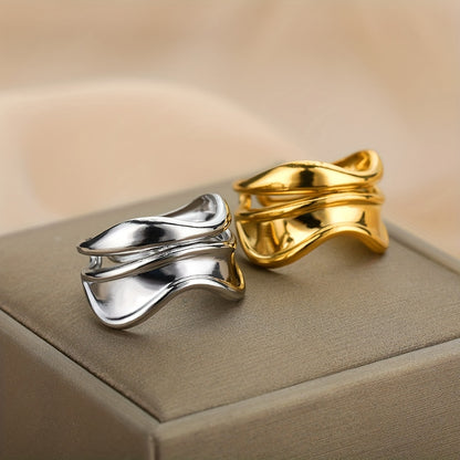 Modern Ring with Gold-tone