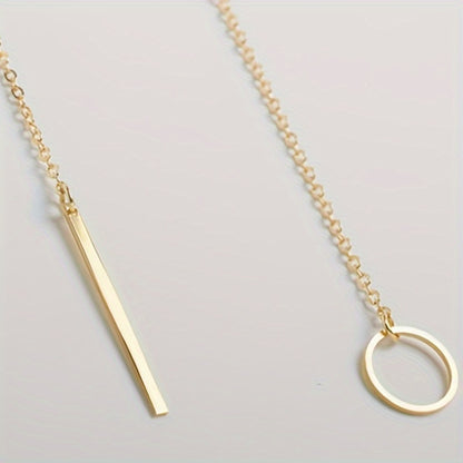 Modern Necklace with Gold-tone