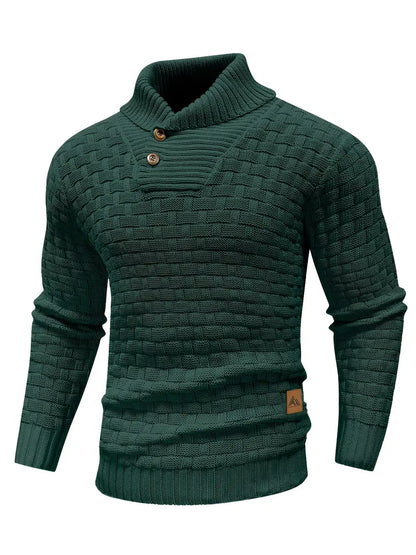 Polyester Knit Button-Up Long Sleeve Sweater