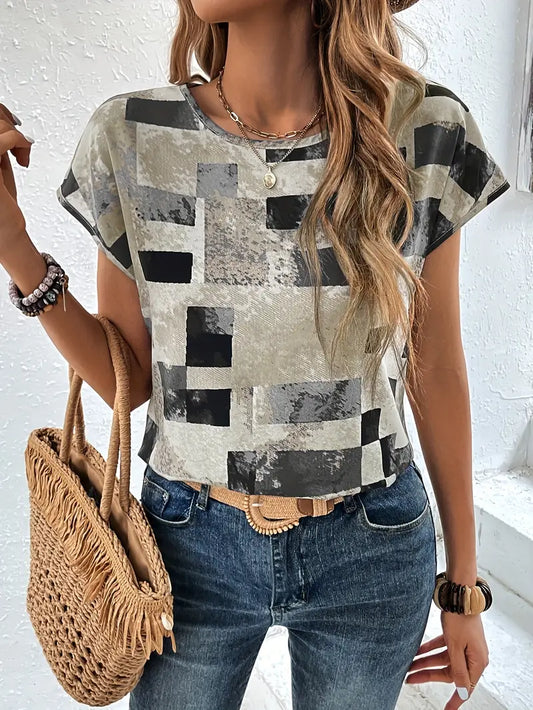 Geometric Polyester Blouse
