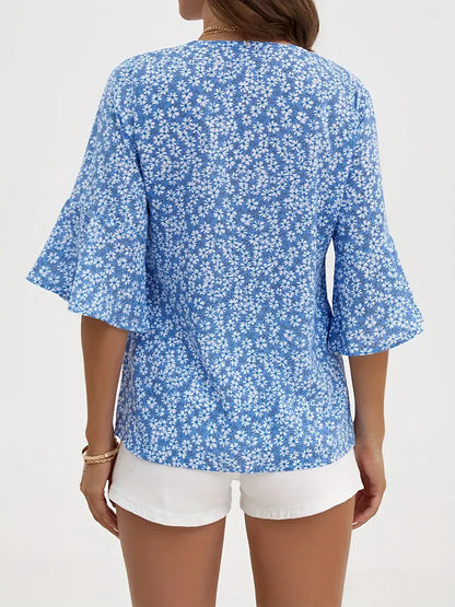 Floral Polyester Blouse Floral Print