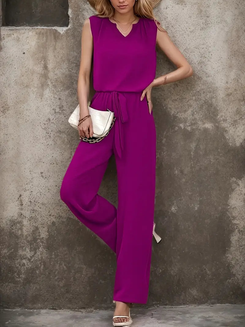 Solid Polyester Blouse 2-Piece Set Spring Summer