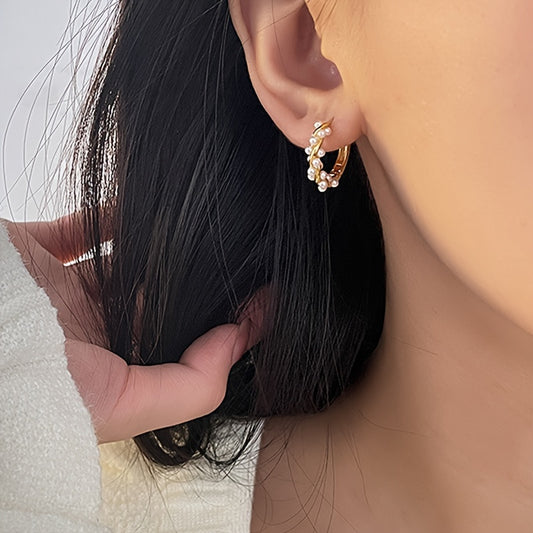 Modern Earrings with Pearl-inspired