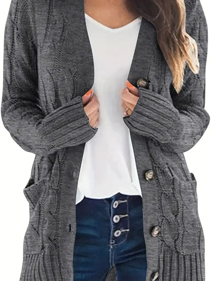 Long V-Neck Cardigan