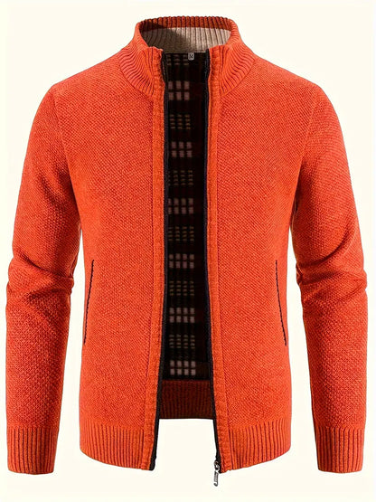 Polyester Knit Zip Sweater