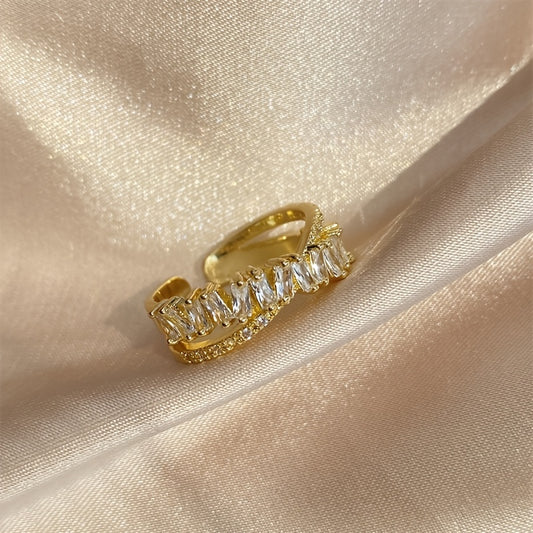 Modern Ring with Gold-tone