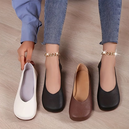 Elegant Black Vegan Leather Heels with Slip-On