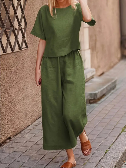Solid Polyester Pants