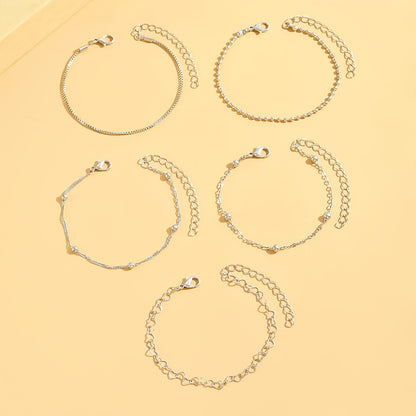 Vintage 5-Piece Necklace & Bracelet Set with Polished finish
