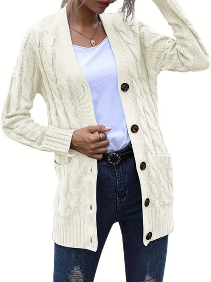 Long V-Neck Cardigan