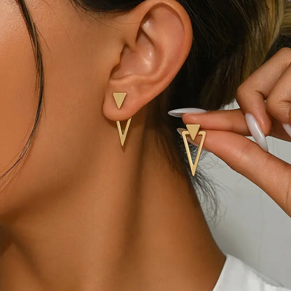 Modern Earrings with Gold-tone