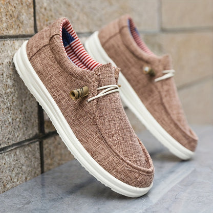 Men's Casual Slip-On Canvas Shoes, Comfortable Lightweight Slip On Casual Shoes For Daily & Leisure
