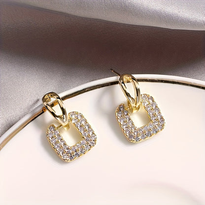 Modern Earrings with Gold-tone