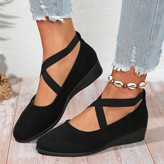 Timeless Red Vegan Leather Wedge Sandals with Wedge