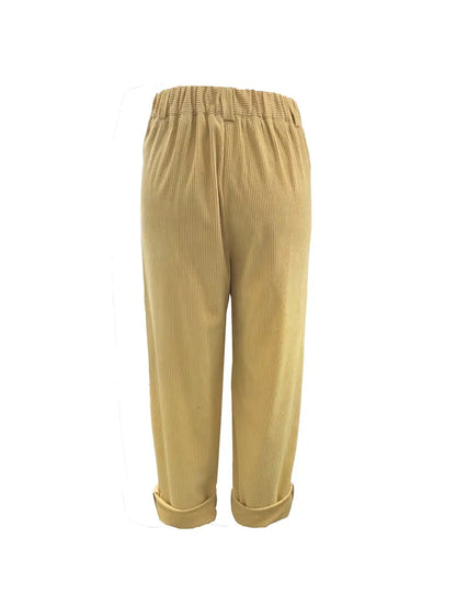 Solid Corduroy Pants Solid Color Corduroy