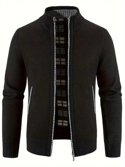 Polyester Knit Zip Sweater