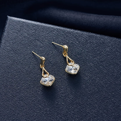 Modern Earrings with Gold-tone