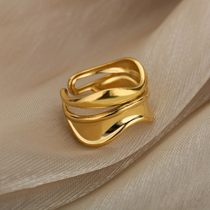 Modern Ring with Gold-tone