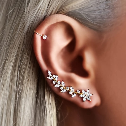 Boho Earrings with Gold-tone