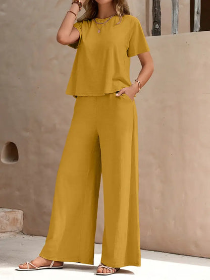 Solid Polyester Sweater 2-Piece Set