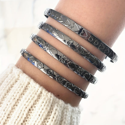 Timeless 4-Piece Bracelet Set with Gold-tone